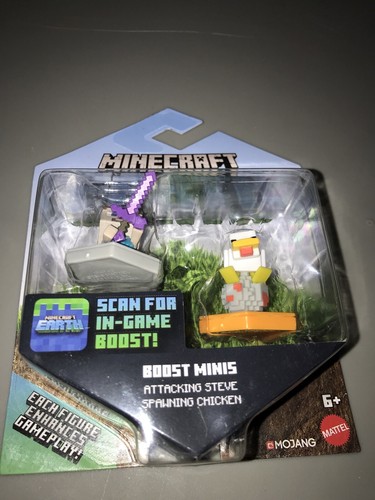 Minecraft Earth Boost Mini Attacking Steve & Spawning Chicken Figure 2-Pack, NFC - Picture 3 of 3