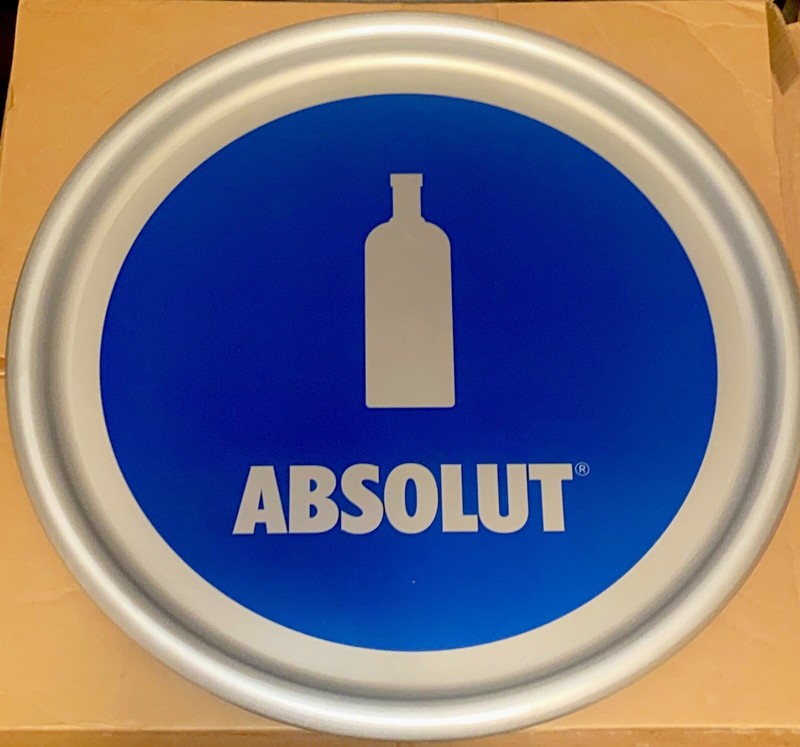 ABSOLUT Vodka Metal 14" Serving Tray, Nice!