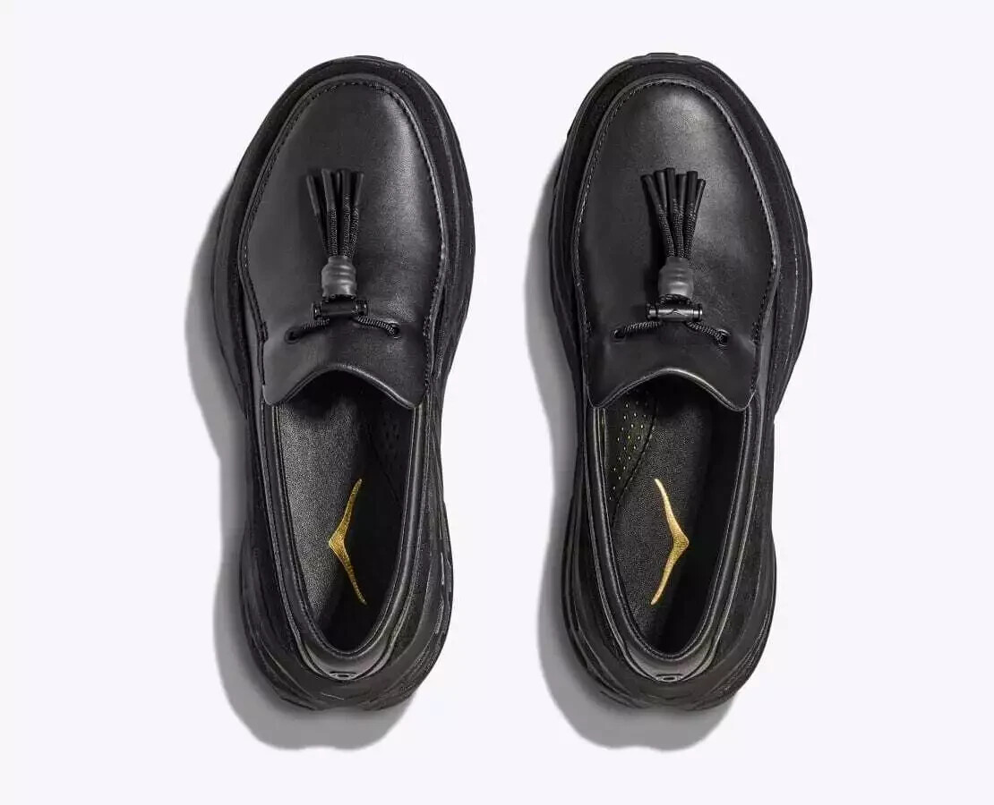 HOKA スタイリッシュ ブラックローファー Hoka Speed Loafer Leather Black 1162170-BBLC Men's Size | eBay