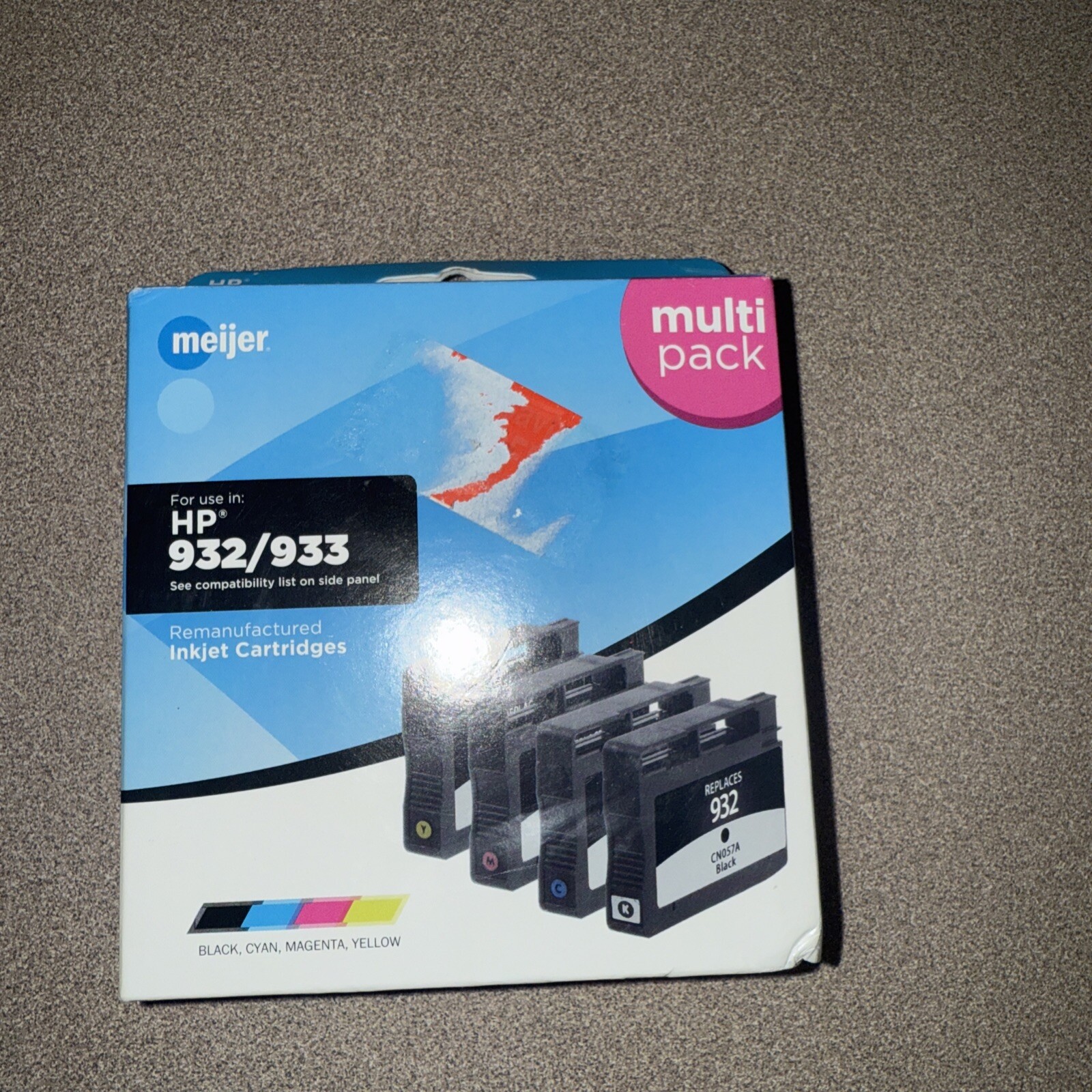 Meijer HP 932 933 Ink Cartridges Black & Tri-Color Combo  -image