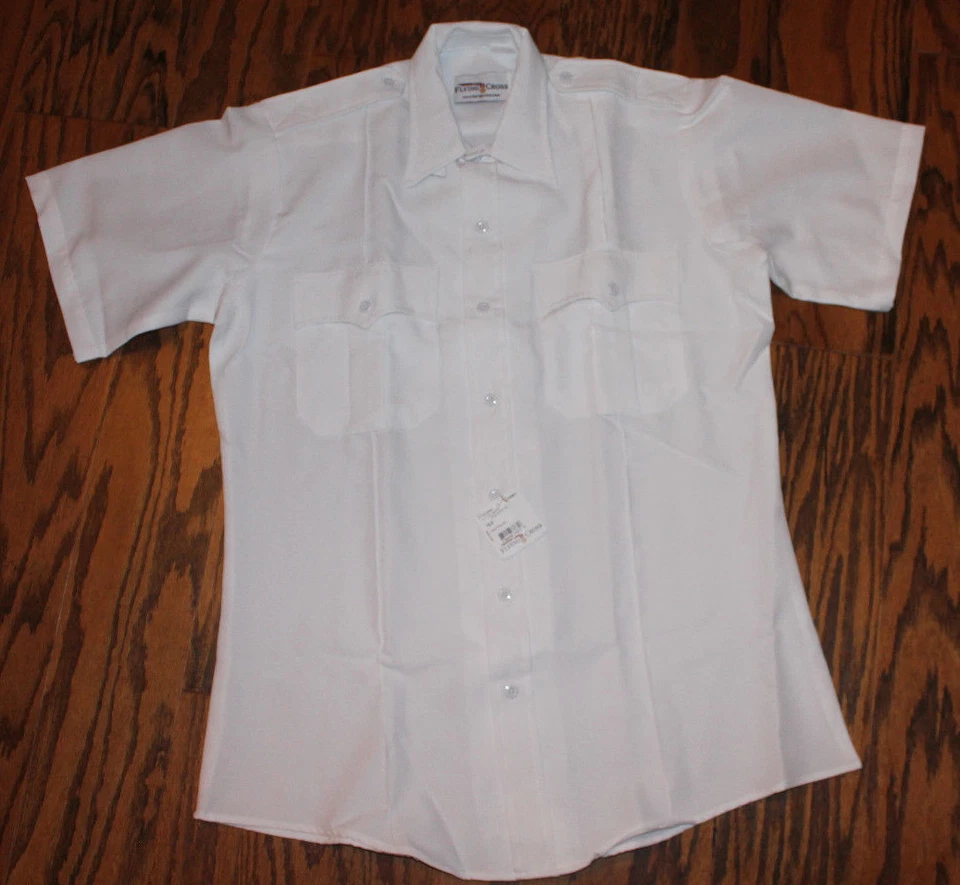 Camisa Flying Cross Blanca Manga Corta EMT Policía Bomberos Talla 15 F1 UD12000 Foto 4 de 4