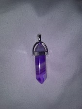 Purple Agate Crystal Pendant