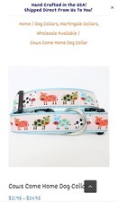 Preppy dog collar with adorable cows   NWT 