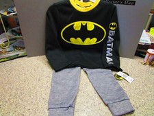 BATMAN 2 Pc Sweatsuit Long Pants/Long Sleeve Shirt Boys Size 4 NWT