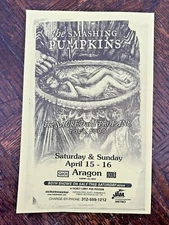 SMASHING PUMPKINS 2K TOUR ARAGON BALLROOM CHICAGO ORIGINAL FLYER! poster concert