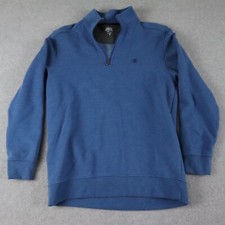 IZOD Saltwater Sweater Mens Medium 1/4 Zip Pullover Fleece Mock Neck Long Sleeve