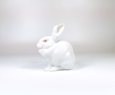 HEREND, WHITE RABBIT SITTING 5