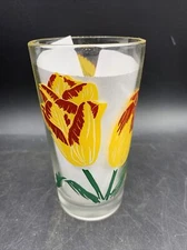 Tulip Peanut Butter Glass Glasses Drinking Kitchen Boscul Yellow