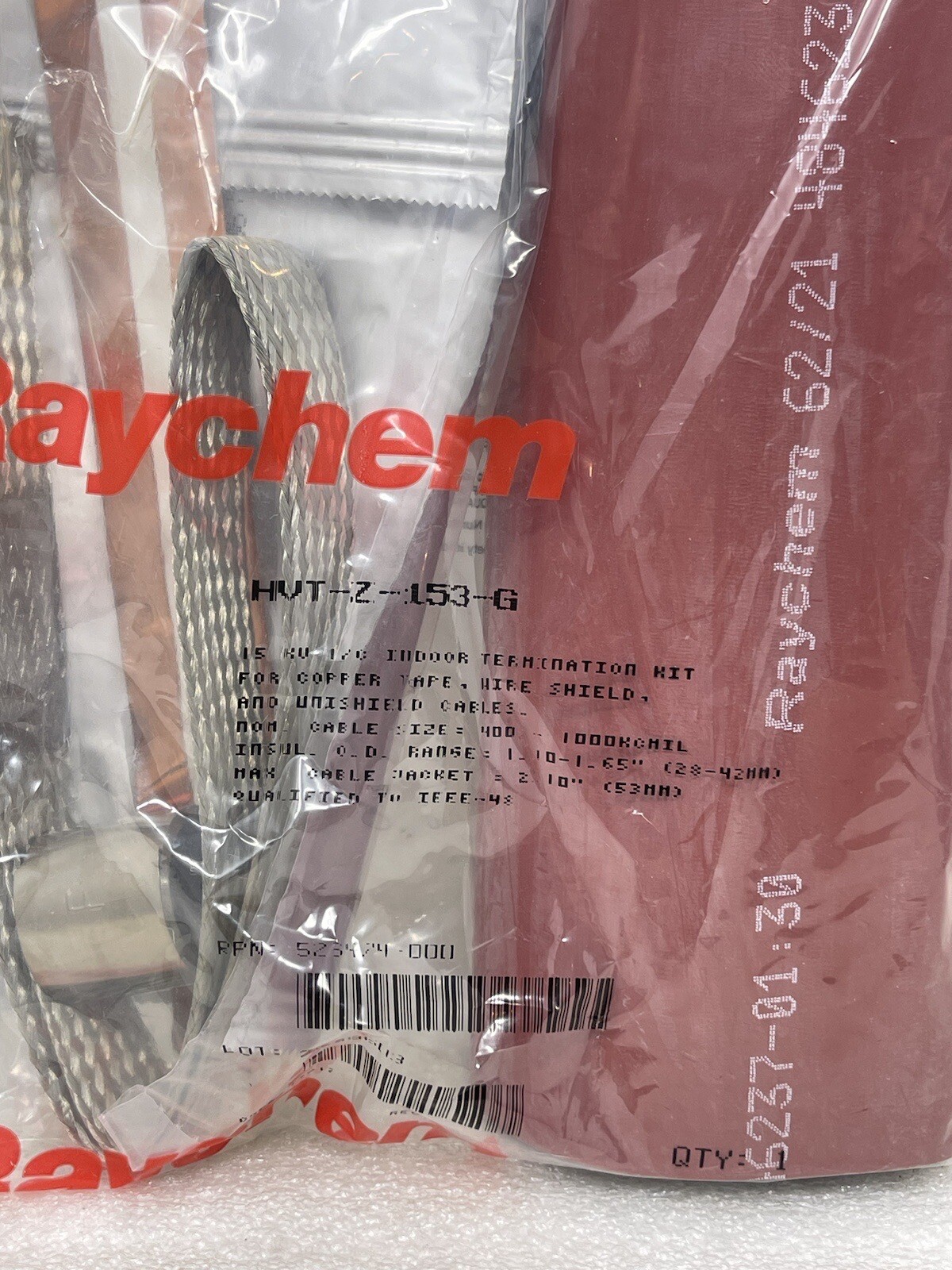 Raychem HVTZ153G Indoor Termination Kit, 15KV 1/C, 526474000, New