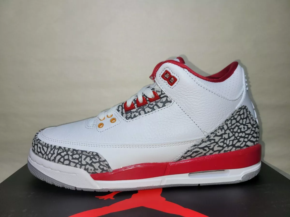 Nike Air Jordan 3 Retro Cardinal Red 398614 126 Size 7 GS Womens Size 8.5 NWB