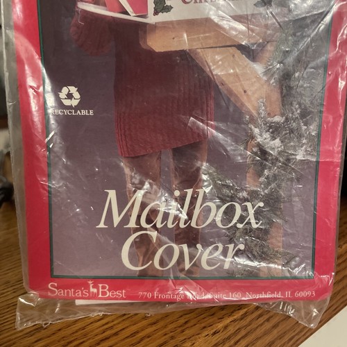 MERRY CHRISTMAS Mailbox Cover, vintage retro 1980s Christmas Decoration - Picture 4 of 12