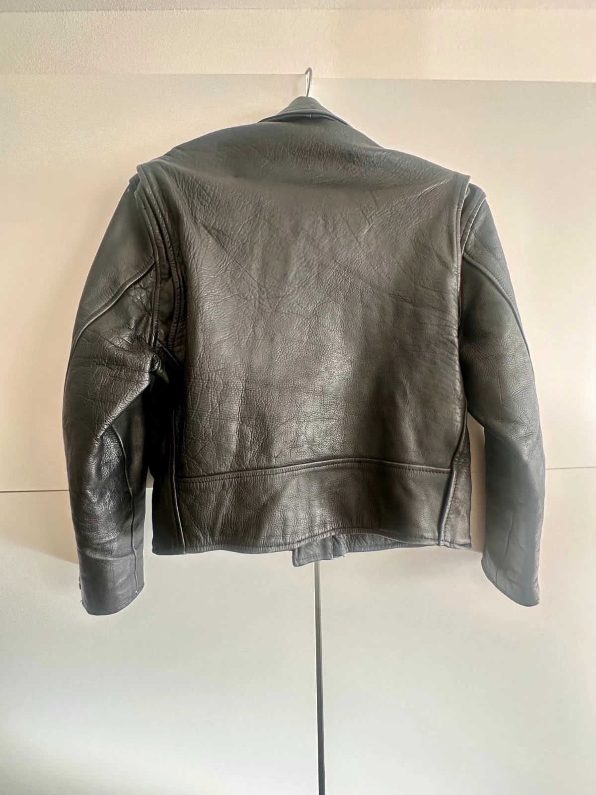 Vintage 90s Black Leather Biker Motorcycle Jacket Camden London Punk Belted HLC - product detail image 2