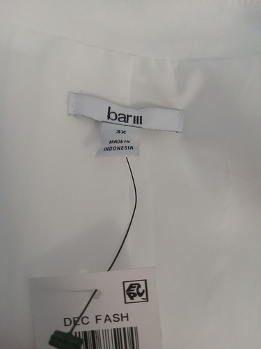 Bar lll Plus White Sleeveless Collared Open Vest Cardigan Lined Blazer Size 3x - Picture 7 of 10