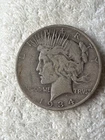 1934S US Peace SILVER Dollar! KEY DATE! "San Francisco Mint" FINE! Old US Coin!