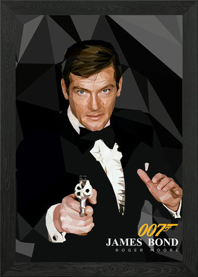 Roger Moore James Bond Gerahmtes Wandbild Poster Leinwanddruck Bild
