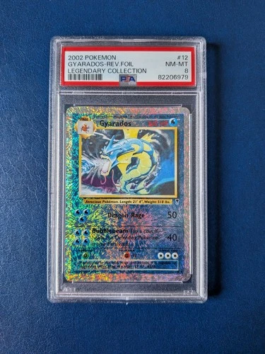 Pokemon TCG Gyarados Reverse Holo 12/110 Legendary Collection PSA 8 WOTC Card