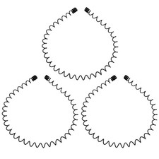 Mens Metal Headband, Unisex Black Hair Bands, Stylish Design Metal I-New 3pcs