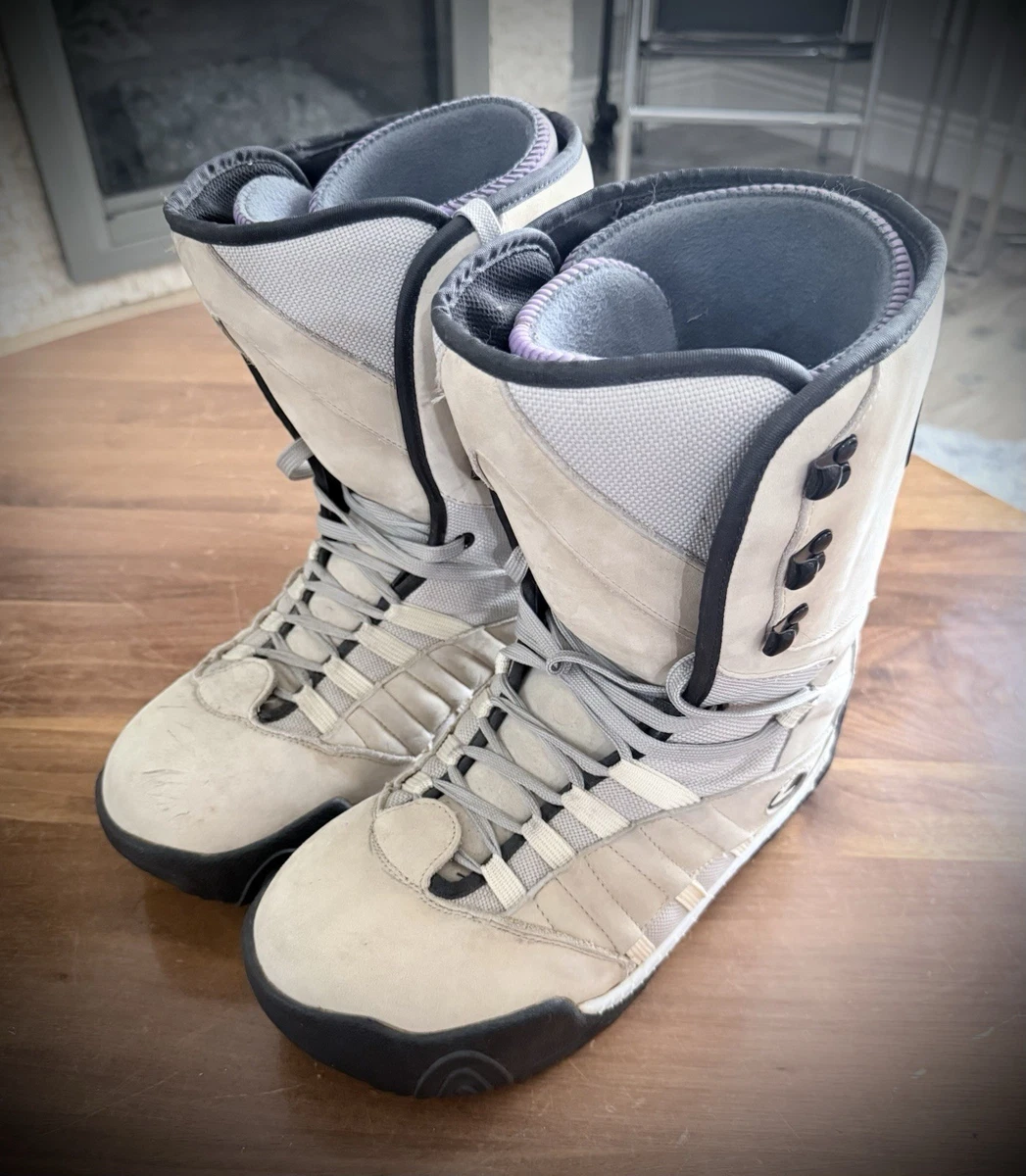 Lamar Retro Snowboard Boots Universe Adult W10 M8.5 Tan Gray Lace Up‎ Strap Vtg Lamar Retro Snowboard Boots Universe Adult W10 M8.5 Tan Gray  main image 3