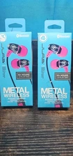 2 Wireless Earbuds JLab Metal Rugged, Pink, Univ Mic w/ Vol + Track Control 6-hr