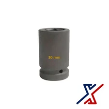 30 mm x 1" Drive, 6 Point Deep Impact Socket, Spindle Axle Nut by X1 Tools