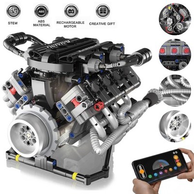 Technik V8-Motor-Modellbausatz 715 Teile Mini-Motors für Kinder Erwachsene Gift