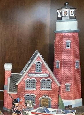 Vintage 1997 Lemax 75245 Plymouth Corners Village Lighted Rocky Point Lighthouse