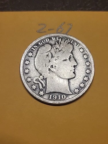 1910 S  Barber Half Dollar VG  Lot2-67