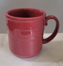 Longaberger Pottery Woven Traditions Coffee Mug Cup in Paprika Red Made in USA