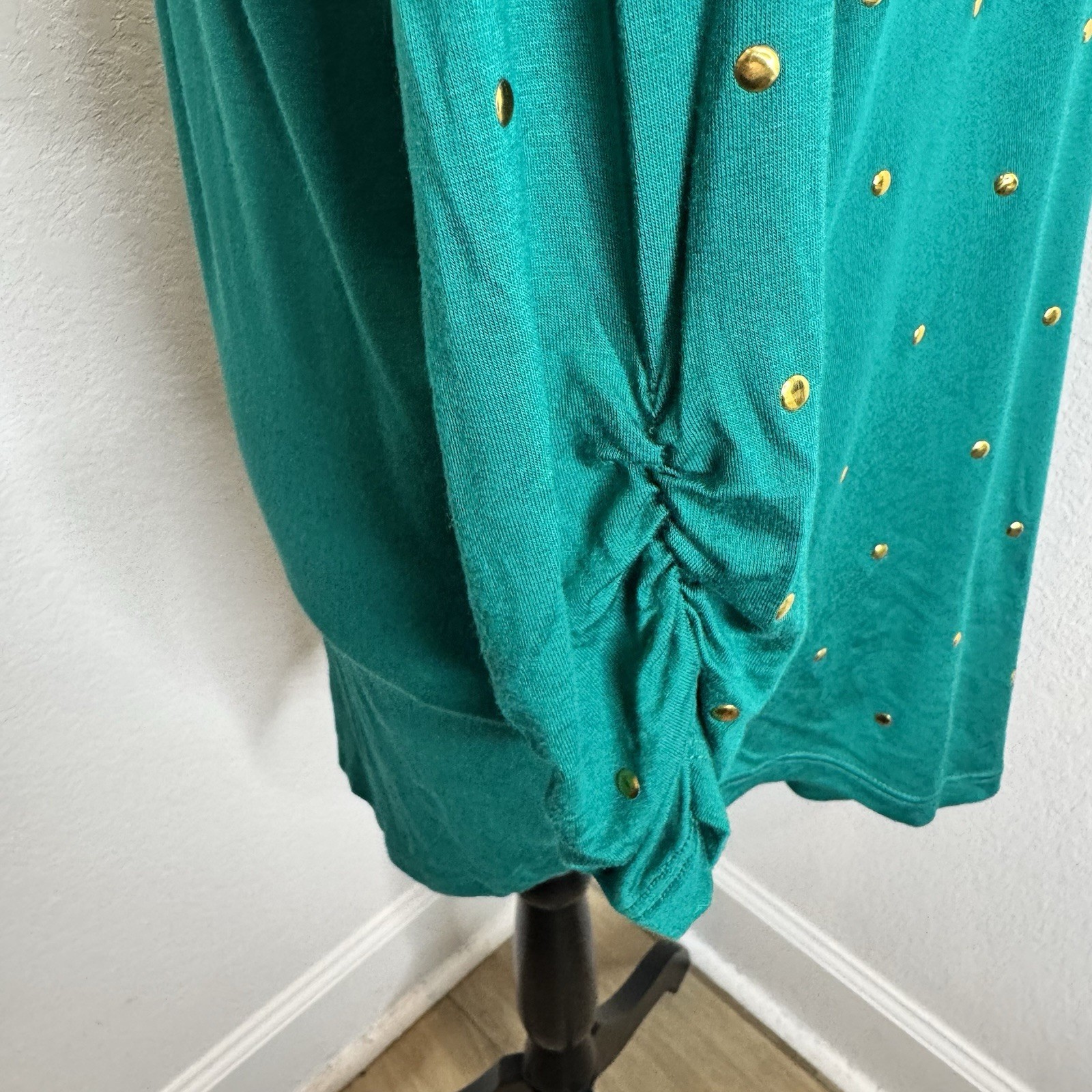 Grace Elements Small Gold Silver Studded Ruched 3… - image 6