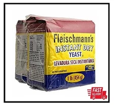 2-Pack Fleischmann's Instant Dry Yeast For Oven Or Bread Machines, 1 lb.