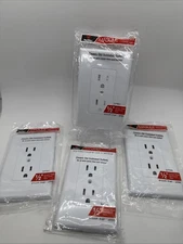 TayMac 2500W White Wallplate Cover Plate for Duplex Receptacle Outlet (4 pack)