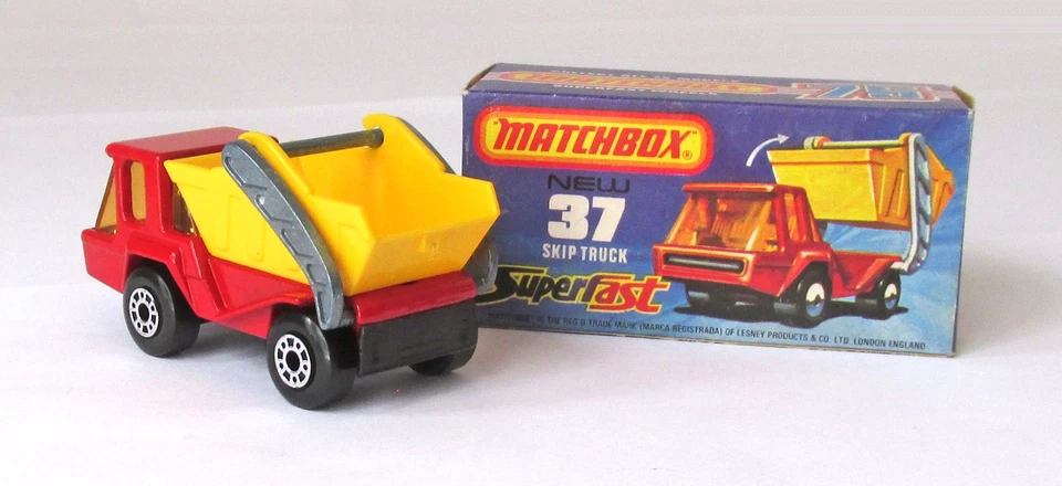 Винтажный Lesney Matchbox Superfast #37 Skip Truck ПОЧТИ КАК НОВЫЙ В ОРИГИНАЛЬНОЙ КОРОБКЕ 1976 - Изображение 3 из 4