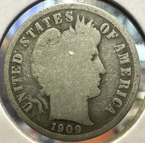1909 o barber Liberty dime