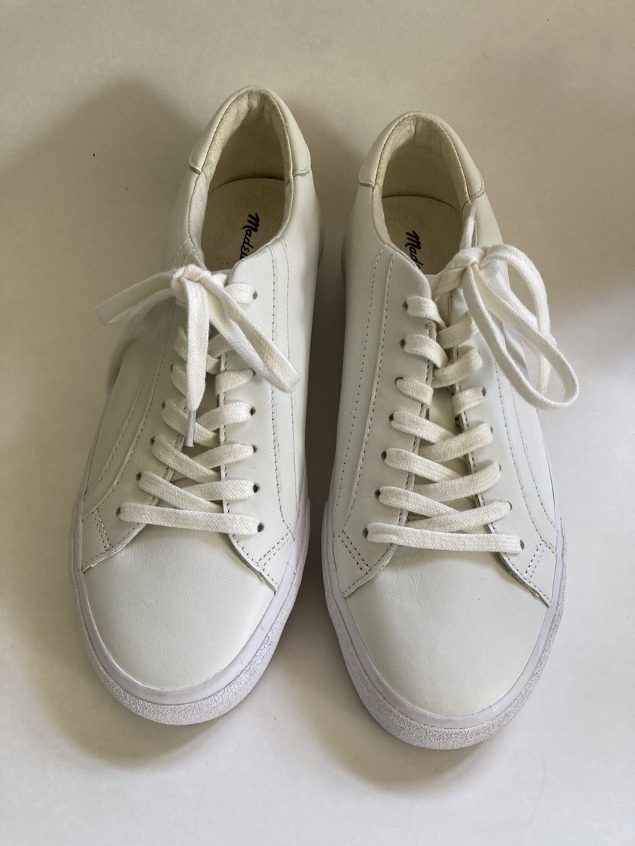 Madewell White Leather Low Top Sneakers Tennis Shoes Men display picture 1