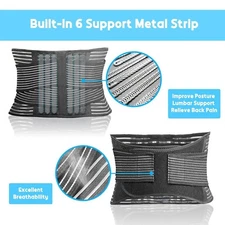 Back Brace for Men and Women Adjustable Lumbar Support Belt for Lower Back Pain