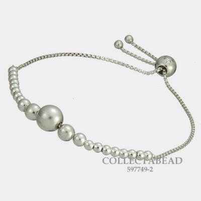 Authentic Pandora Sterling Silver String of Beads Sliding Bracelet