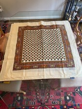 Valdrome France Indian Canvas Toile Block Print Scarf 34" Ivory
