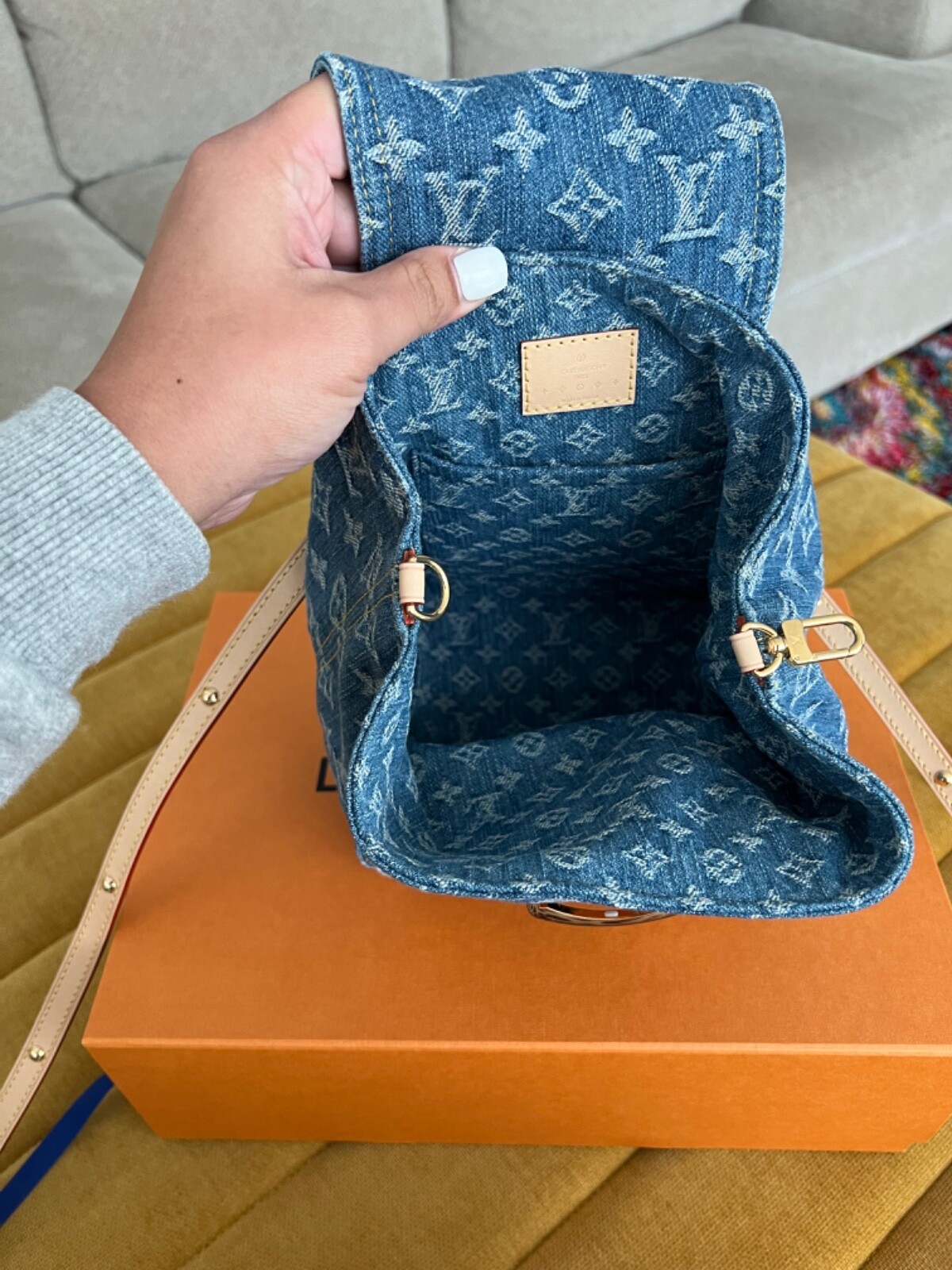 LOUIS VUITTON M46836 used LV Remix Venice bag Backpack MonogramDenim blue image 4