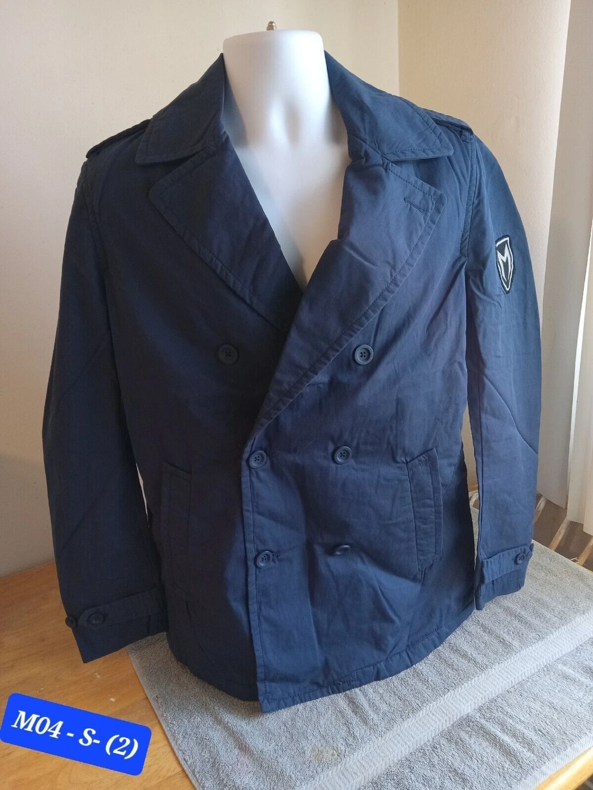 MONARCHY BUTTON-UP NAVY MEN BLAZER / PARKA Small $168❌️ $80 ✅️ M-04 S