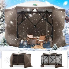 Gazebo Tent Quick-Set 12'x12', 6 Sided Pop-up Canopy Screen Tent for Camping