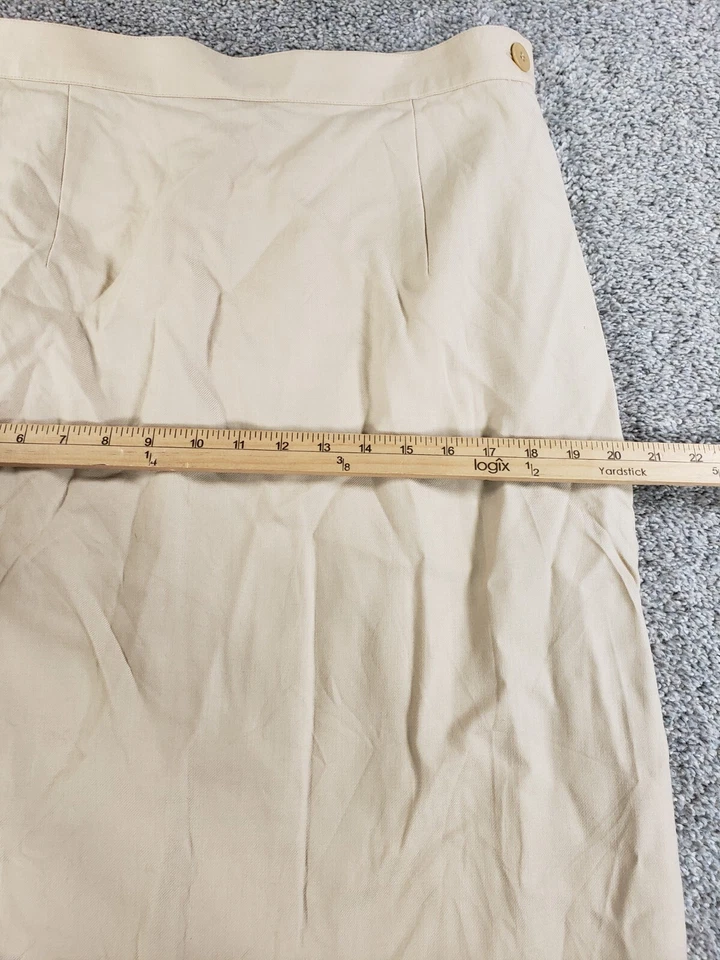 Falda Louis Feraud Mujer 14 Beige Forrada Vintage Lana Staight Foto 4 de 4