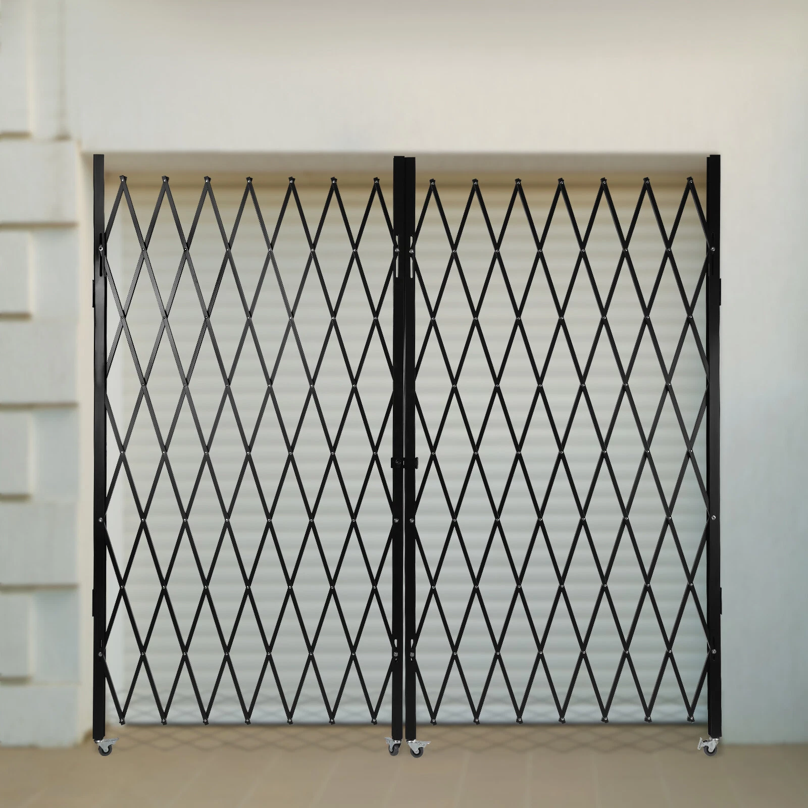 Door Gate Folding Security Gate Double Folding 6.5'x12' (H*W) Scissor Gate