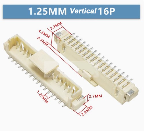 MX1.25MM Horizontal/Vertical SMD Sockets With/Without Cover 2P/3P/4P/5P/6P-16P - Picture 44 of 44
