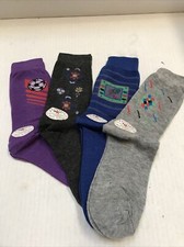 4 Pairs Women's Junior's Roll Earth Multi-Colored Socks Size 6-8 7-PO-5 