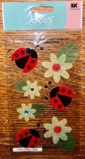 Jolees Vellum Lady Bugs Daisy Flowers LadyBugs Spring Daisies Scrapbook Stickers