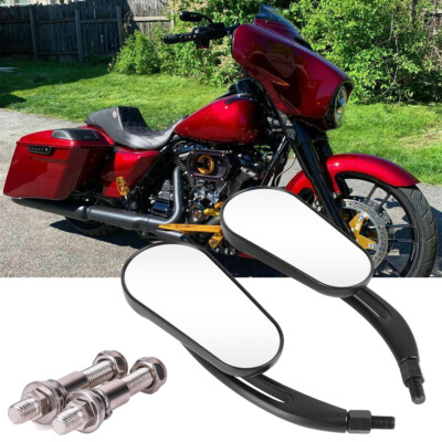 For Harley Road King Street Glide Softail Motorcycle Rearview Oval Side Mirrors