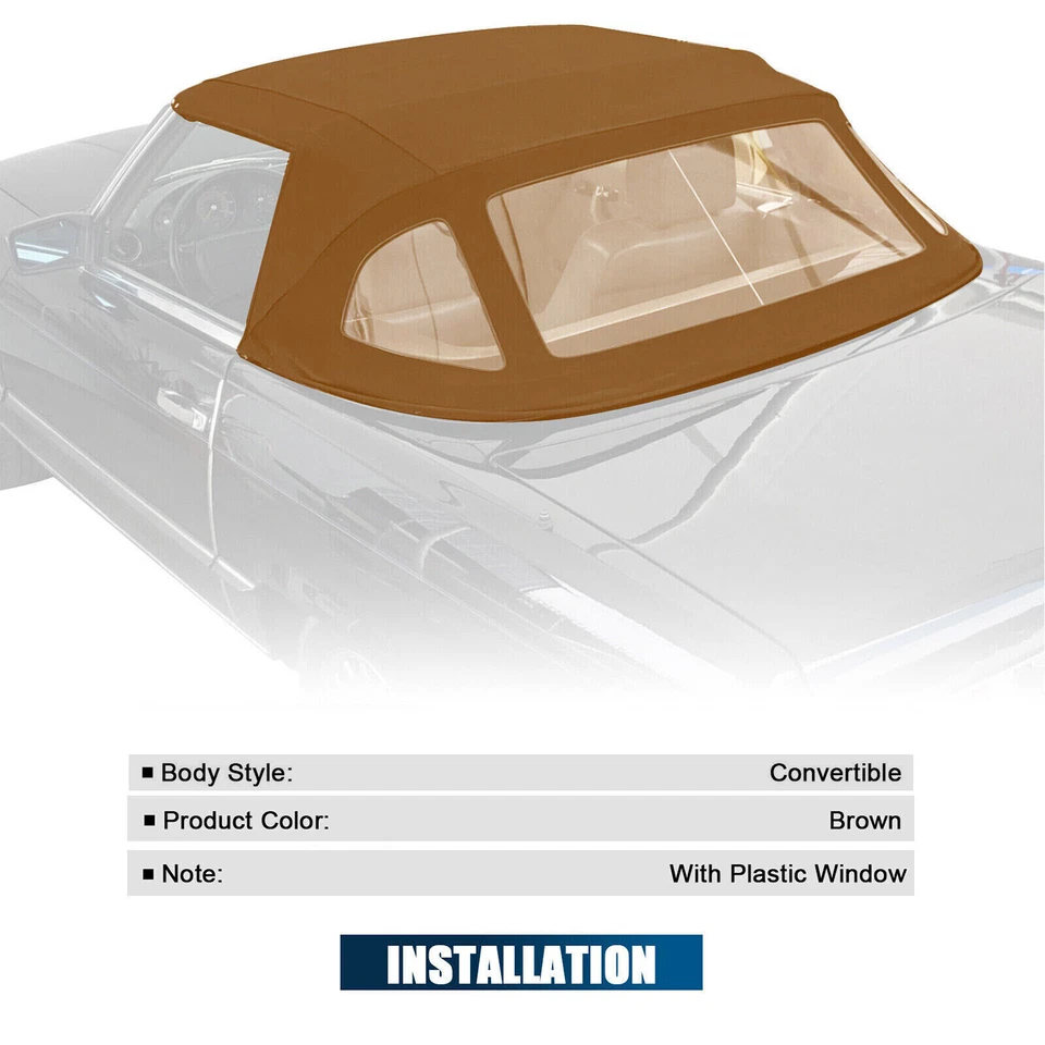For 1972-89 Mercedes Benz R107 280SL 560SL 380SL 450SL Convertible Soft Top Tan - Image 3 of 4