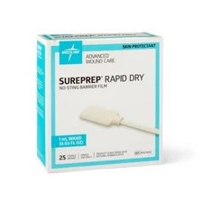 Medline Sureprep Rapid Dry Barrier Film wand- Box of 25 - MSC1610