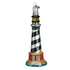 Old World Christmas glass Ornament 20017 5 1/2  Cape Hatteras lighthouse