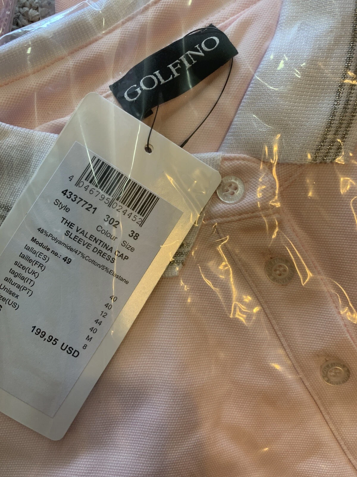 VALENTINO NWT Golfino Ladies Valentina Pink Cap Sleeve Dress 4337721 302 sz 2 4 6 8 10 12